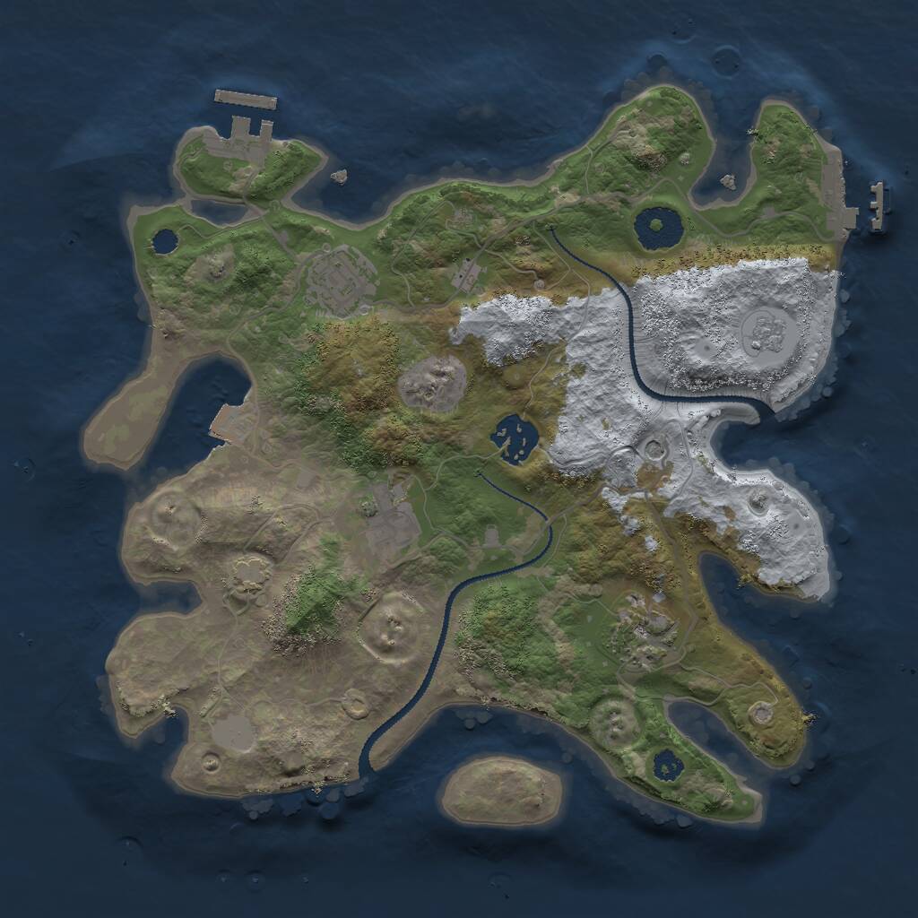 Rust Map: Procedural Map, Size: 3000, Seed: 1298442760, 10 Monuments