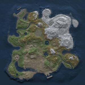 Thumbnail Rust Map: Procedural Map, Size: 3000, Seed: 5550049, 10 Monuments