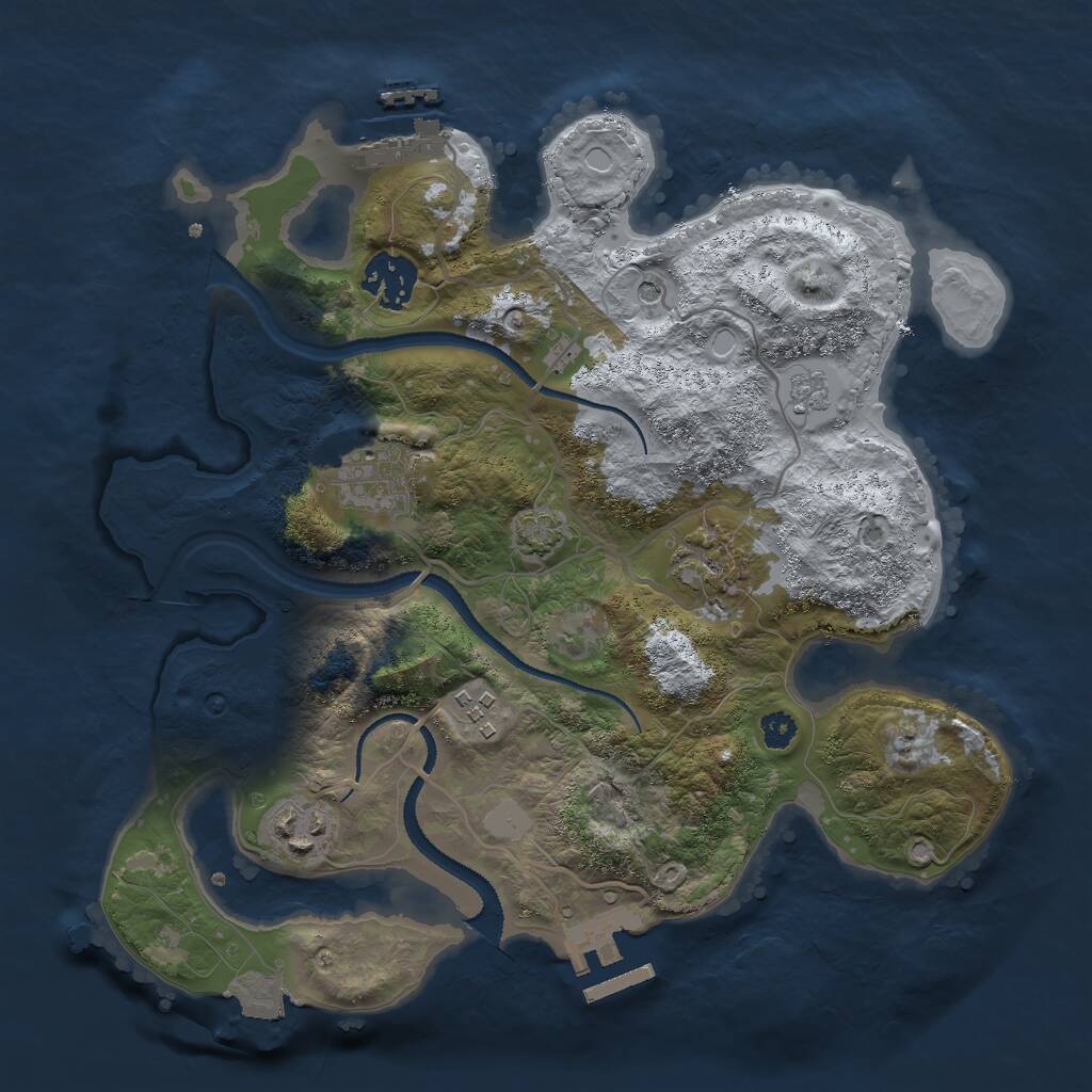 Rust Map: Procedural Map, Size: 3000, Seed: 5550049, 11 Monuments