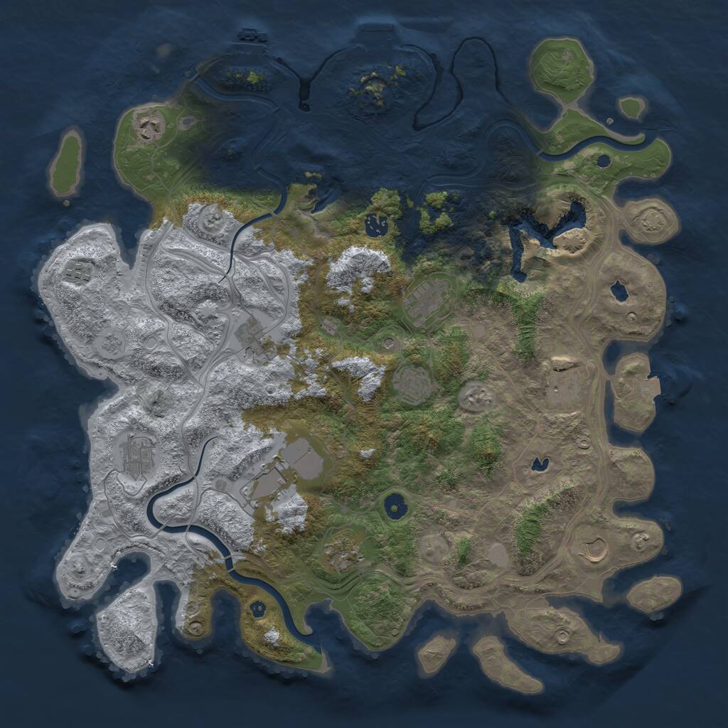 Rust Map: Procedural Map, Size: 4500, Seed: 2051295466, 17 Monuments