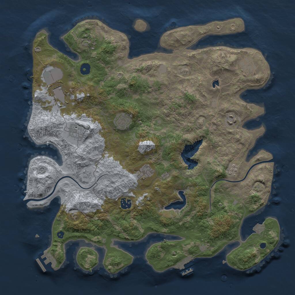 Rust Map: Procedural Map, Size: 4000, Seed: 1181725714, 15 Monuments