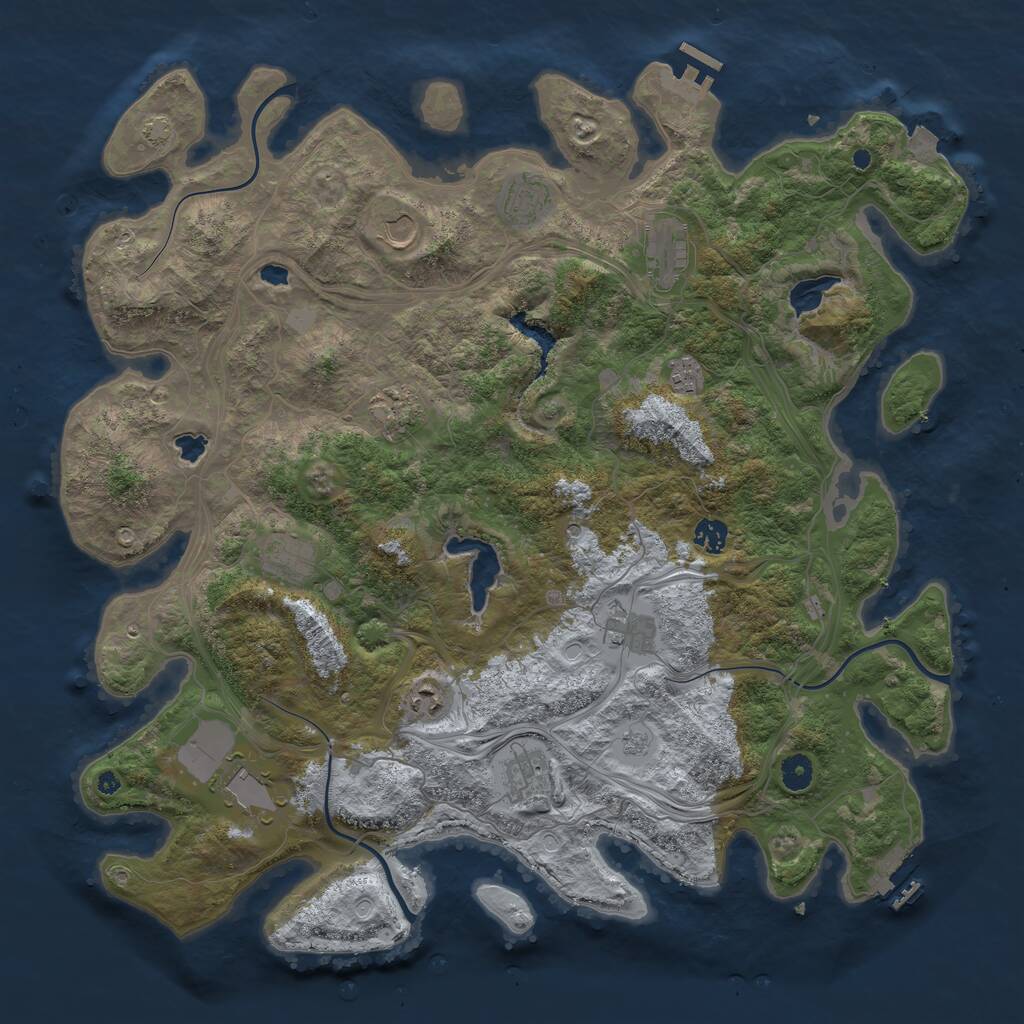 Rust Map: Procedural Map, Size: 4500, Seed: 62708523, 19 Monuments