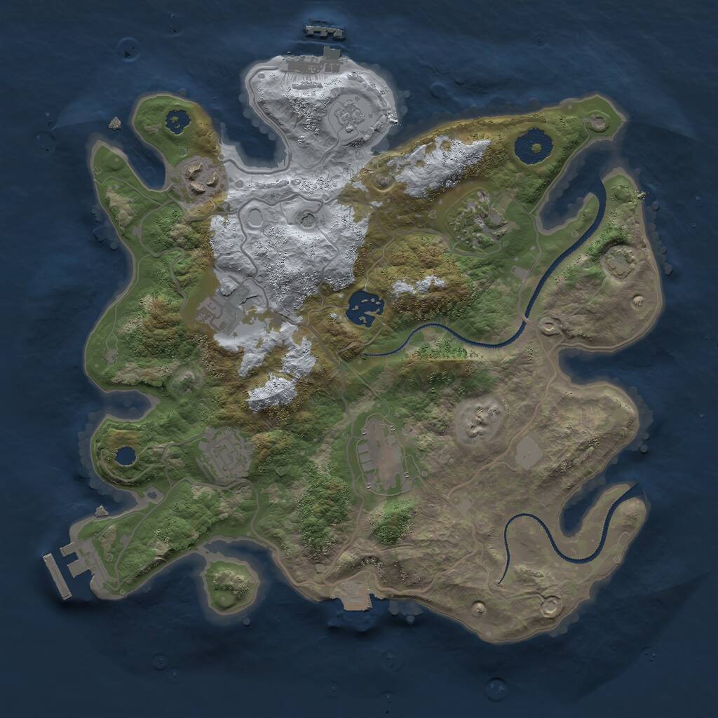 Rust Map: Procedural Map, Size: 3000, Seed: 1498103957, 12 Monuments