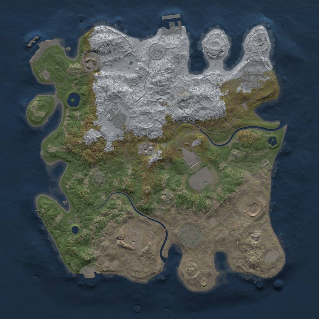 Rust Map: Procedural Map, Size: 3500, Seed: 24493613, 14 Monuments