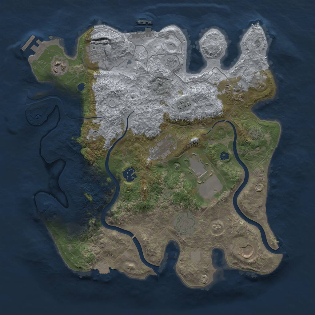 Rust Map: Procedural Map, Size: 3500, Seed: 24493613, 15 Monuments