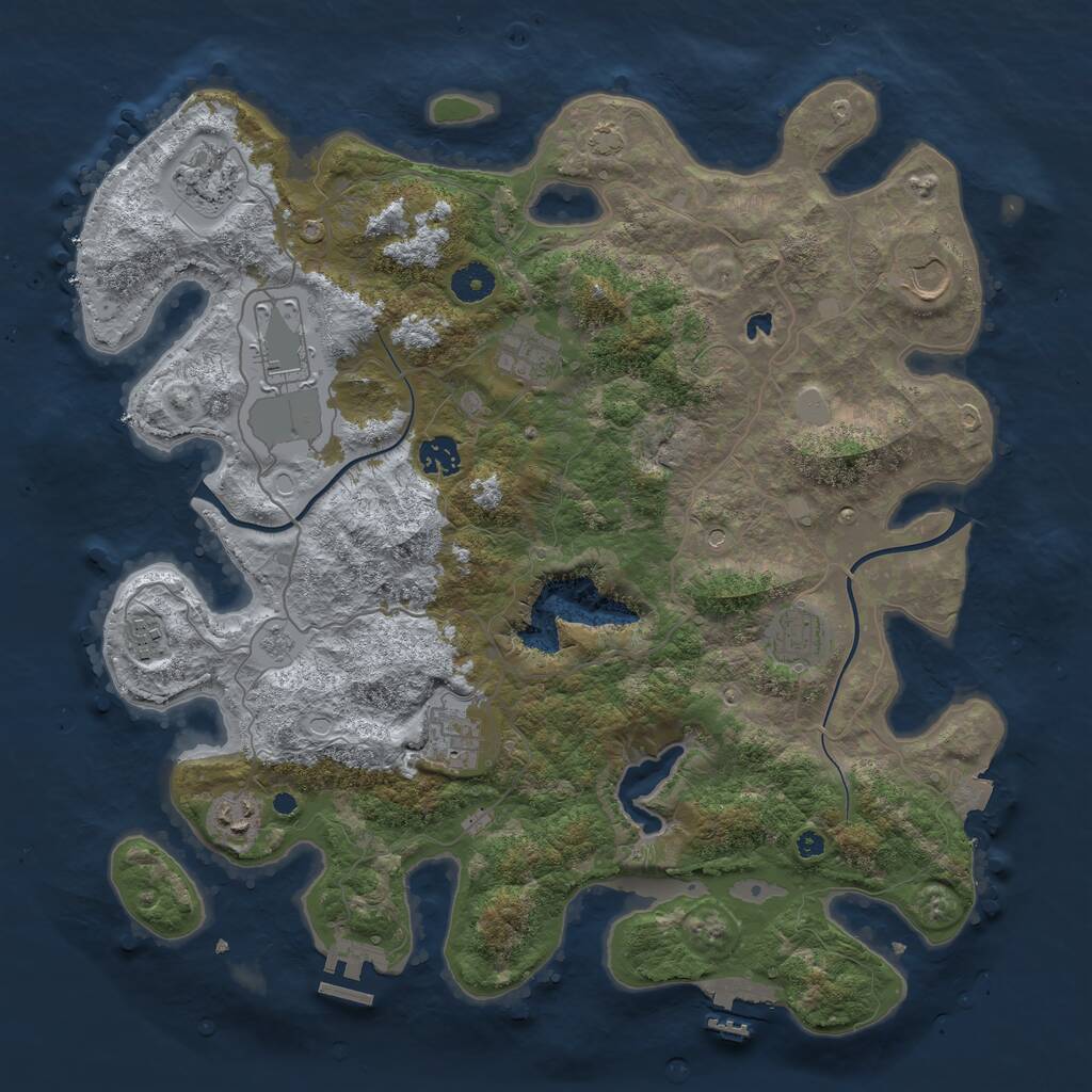 Rust Map: Procedural Map, Size: 4000, Seed: 740678163, 15 Monuments