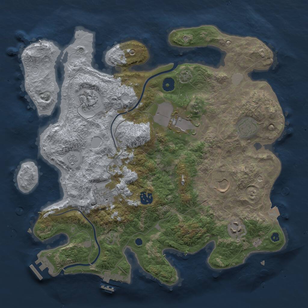 Rust Map: Procedural Map, Size: 3500, Seed: 1768636553, 13 Monuments