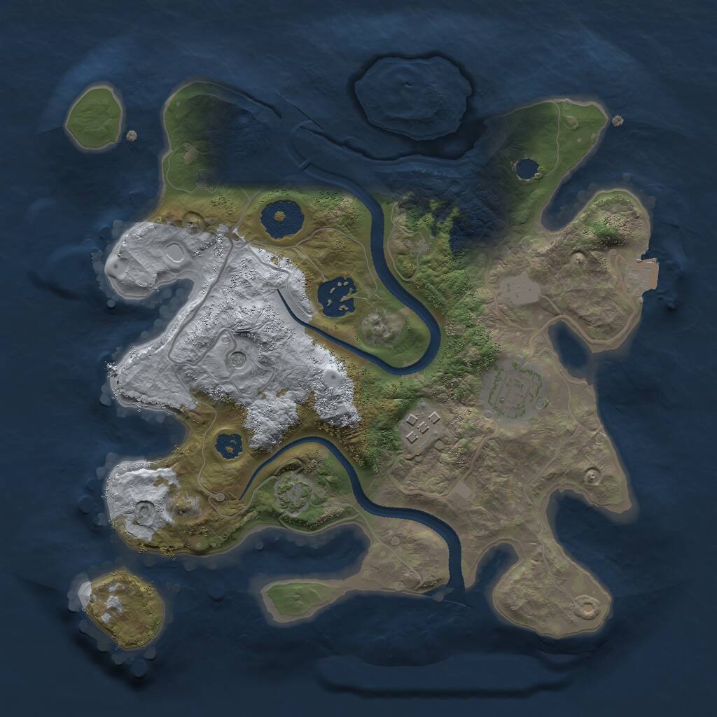 Rust Map: Procedural Map, Size: 2700, Seed: 1284928148, 6 Monuments
