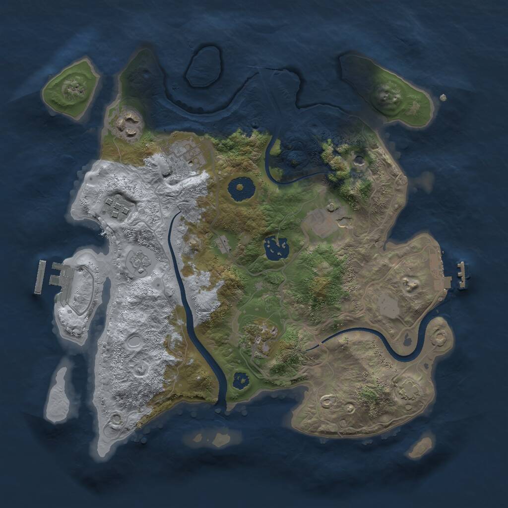 Rust Map: Procedural Map, Size: 3000, Seed: 359314416, 12 Monuments