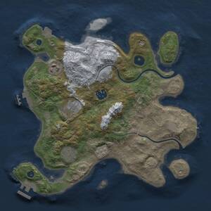 Thumbnail Rust Map: Procedural Map, Size: 3000, Seed: 1342977882, 10 Monuments