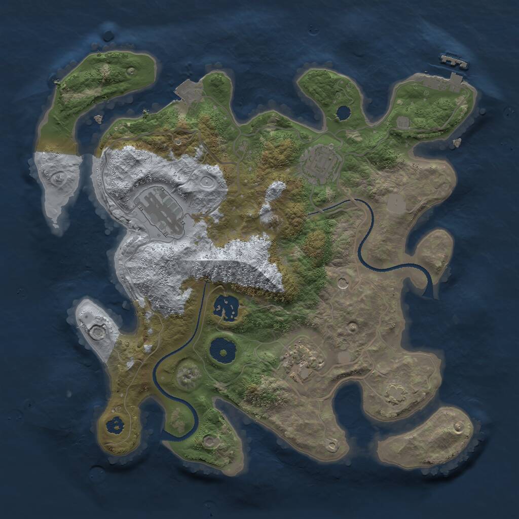 Rust Map: Procedural Map, Size: 3000, Seed: 317098147, 8 Monuments