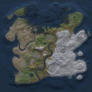 Thumbnail Rust Map: Procedural Map, Size: 3500, Seed: 468031108, 13 Monuments