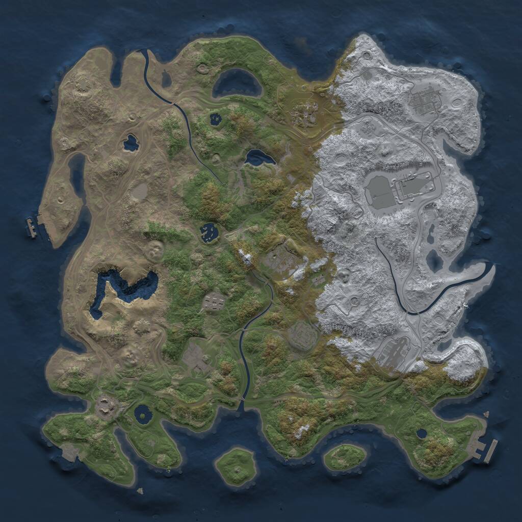 Rust Map: Procedural Map, Size: 4250, Seed: 518785798, 16 Monuments