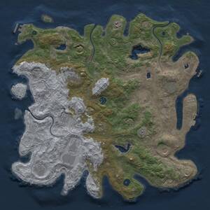 Thumbnail Rust Map: Procedural Map, Size: 4500, Seed: 1369420, 17 Monuments