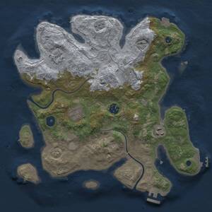 Thumbnail Rust Map: Procedural Map, Size: 3250, Seed: 327018535, 12 Monuments