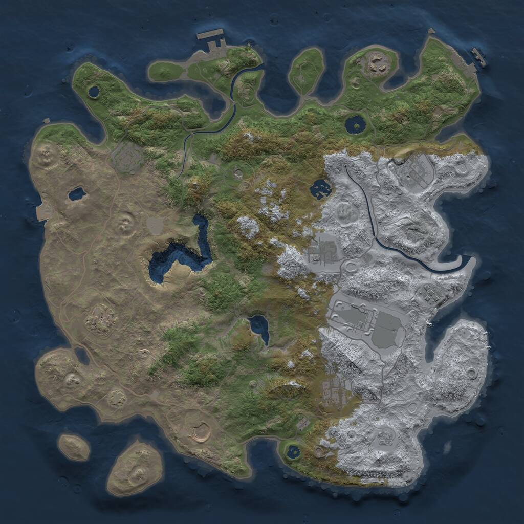 Rust Map: Procedural Map, Size: 4000, Seed: 223274964, 16 Monuments