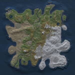 Thumbnail Rust Map: Procedural Map, Size: 3500, Seed: 2109346168, 12 Monuments