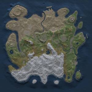 Thumbnail Rust Map: Procedural Map, Size: 3500, Seed: 1056749483, 13 Monuments