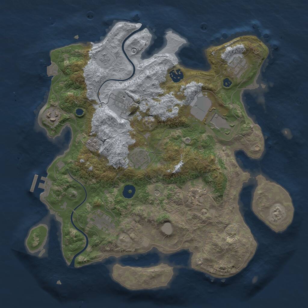 Rust Map: Procedural Map, Size: 3500, Seed: 453207206, 14 Monuments