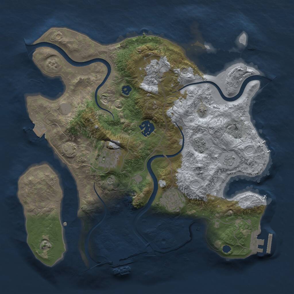 Rust Map: Procedural Map, Size: 3000, Seed: 251712132, 11 Monuments
