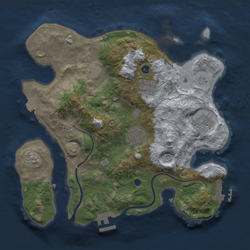 Rust Map: Procedural Map, Size: 3000, Seed: 251712132, 9 Monuments