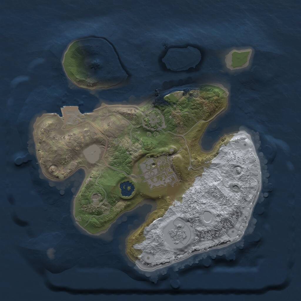 Rust Map: Procedural Map, Size: 2000, Seed: 120716814, 4 Monuments