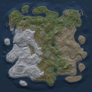 Thumbnail Rust Map: Procedural Map, Size: 3850, Seed: 9874512, 14 Monuments