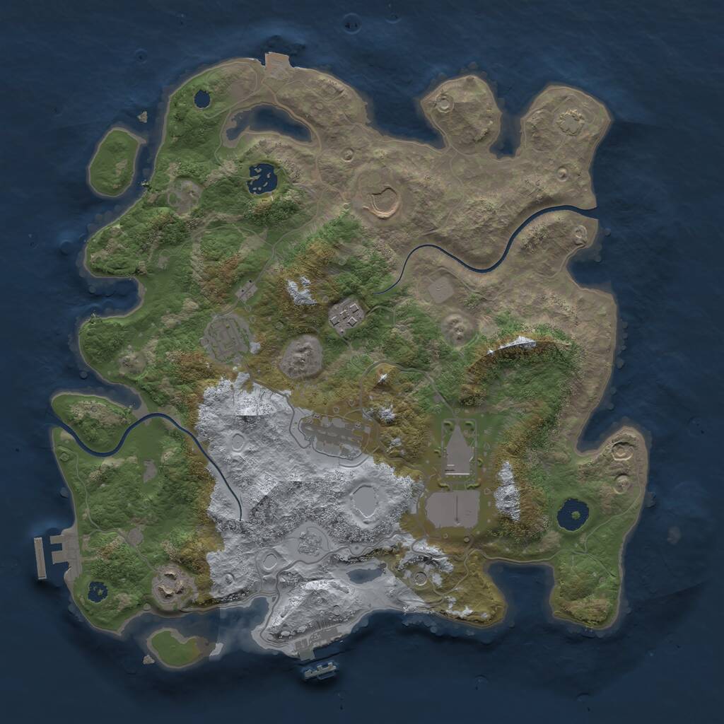 Rust Map: Procedural Map, Size: 3500, Seed: 1315639662, 13 Monuments