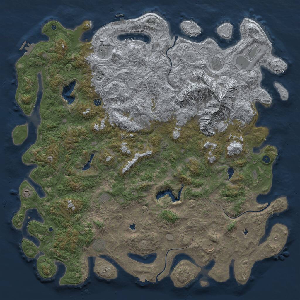 Rust Map: Procedural Map, Size: 6000, Seed: 9402, 17 Monuments