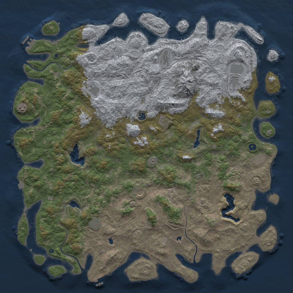 Rust Map: Procedural Map, Size: 6000, Seed: 37435345, 17 Monuments