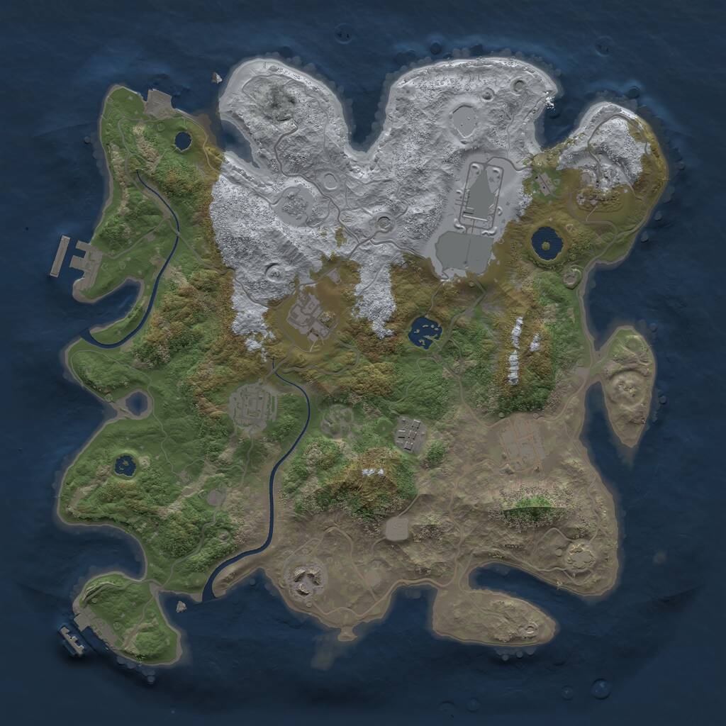 Rust Map: Procedural Map, Size: 3500, Seed: 1573807067, 14 Monuments