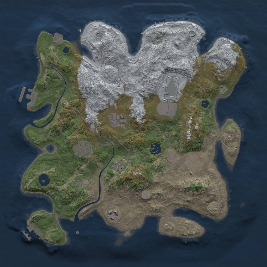 Rust Map: Procedural Map, Size: 3500, Seed: 1573807067, 16 Monuments