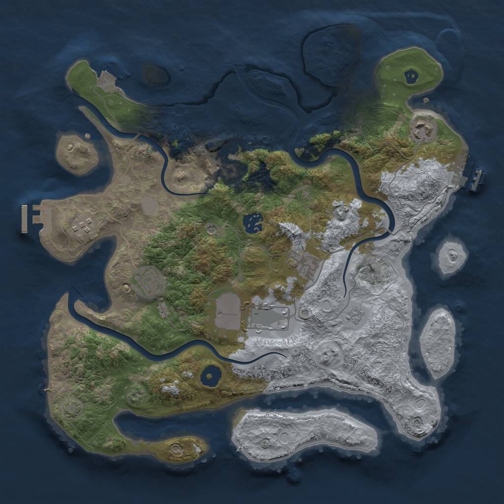 Rust Map: Procedural Map, Size: 3600, Seed: 1768636555, 15 Monuments