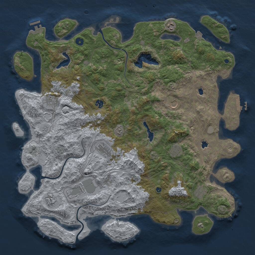 Rust Map: Procedural Map, Size: 4750, Seed: 49000, 16 Monuments