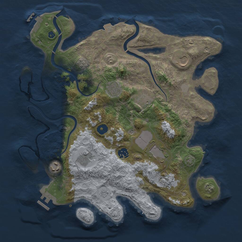 Rust Map: Procedural Map, Size: 3500, Seed: 1664307434, 15 Monuments