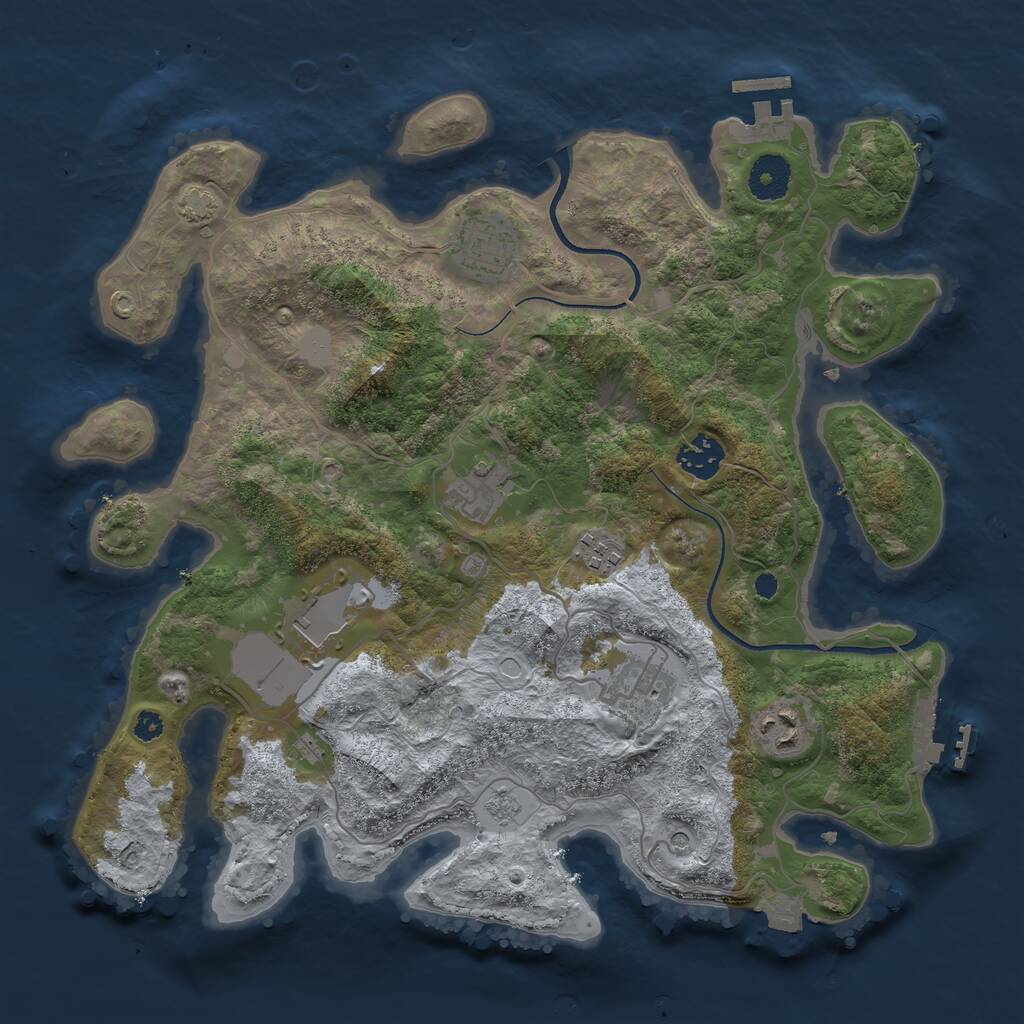 Rust Map: Procedural Map, Size: 3500, Seed: 1621065949, 13 Monuments