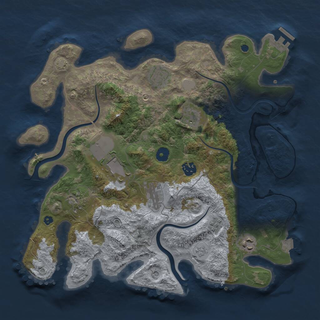 Rust Map: Procedural Map, Size: 3500, Seed: 1621065949, 13 Monuments