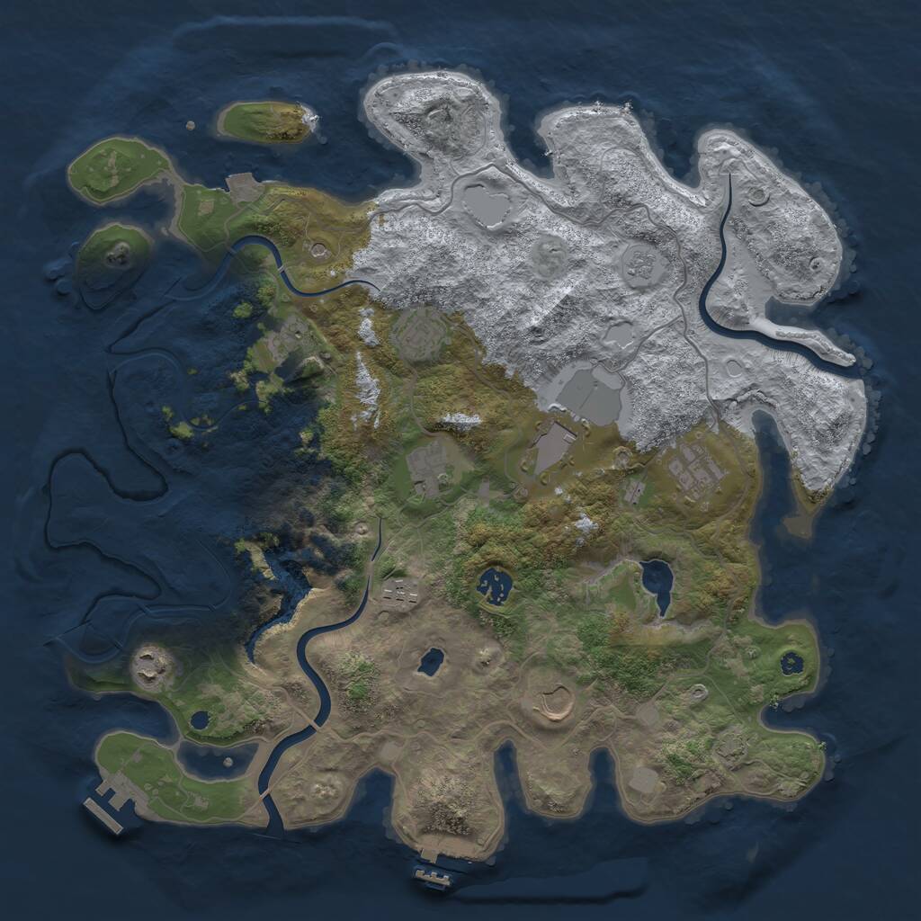 Rust Map: Procedural Map, Size: 4000, Seed: 653645989, 15 Monuments