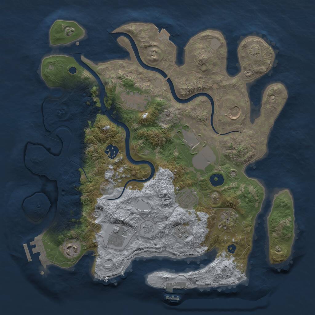 Rust Map: Procedural Map, Size: 3500, Seed: 1140615800, 15 Monuments