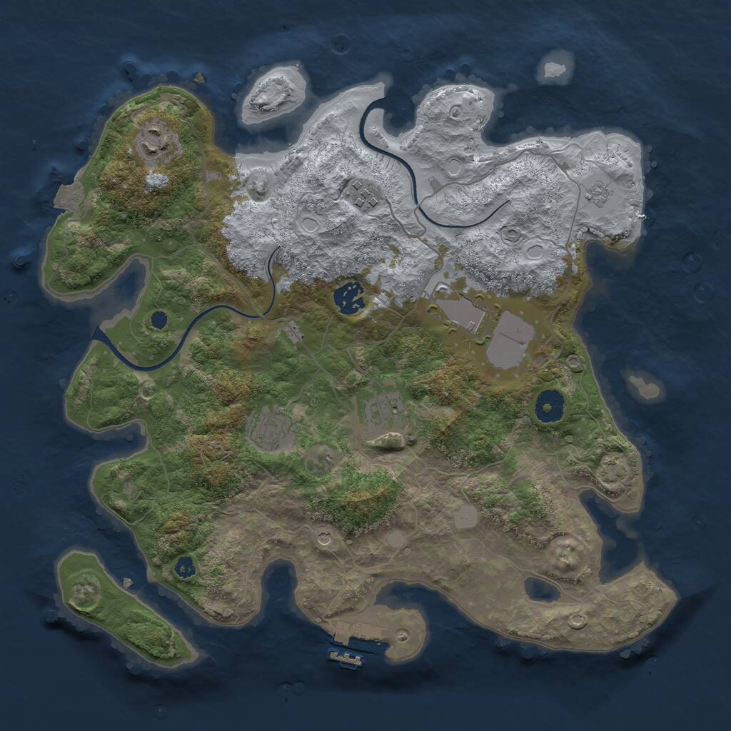 Rust Map: Procedural Map, Size: 3500, Seed: 306552060, 11 Monuments