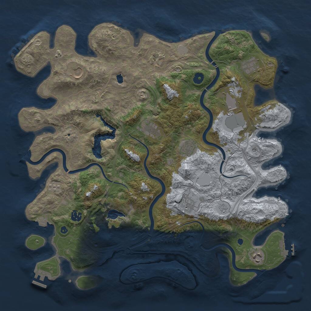 Rust Map: Procedural Map, Size: 4250, Seed: 755622694, 16 Monuments