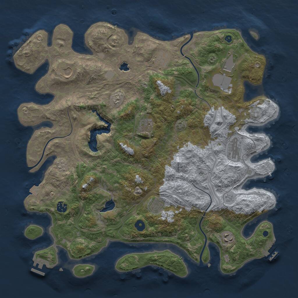 Rust Map: Procedural Map, Size: 4250, Seed: 755622694, 15 Monuments