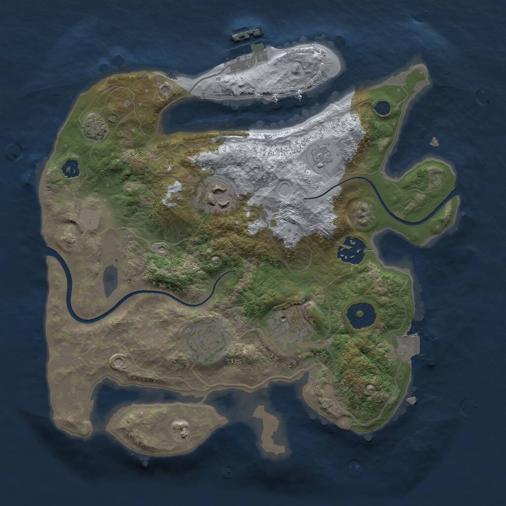 Rust Map: Procedural Map, Size: 2800, Seed: 958429876, 8 Monuments