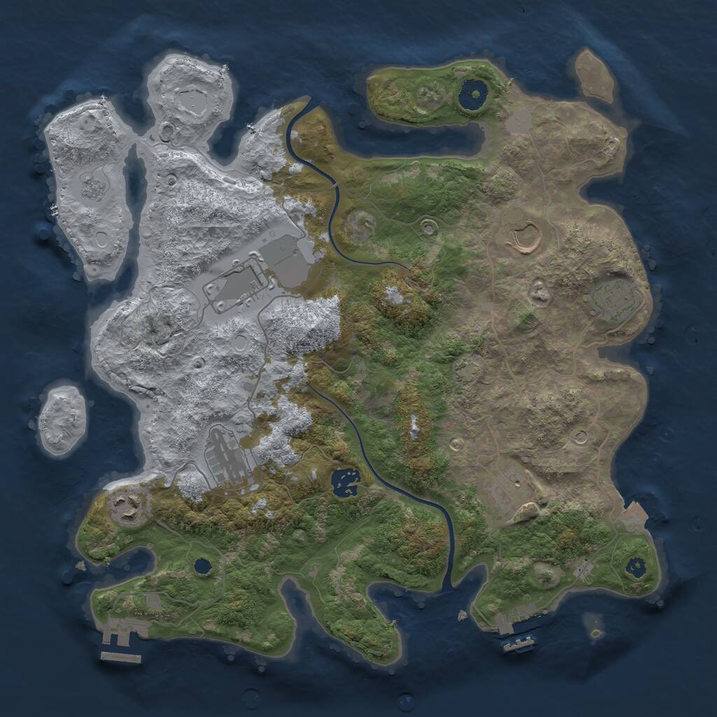 Rust Map: Procedural Map, Size: 3600, Seed: 1768636553, 13 Monuments