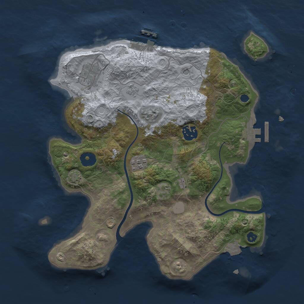 Rust Map: Procedural Map, Size: 3000, Seed: 496059738, 9 Monuments