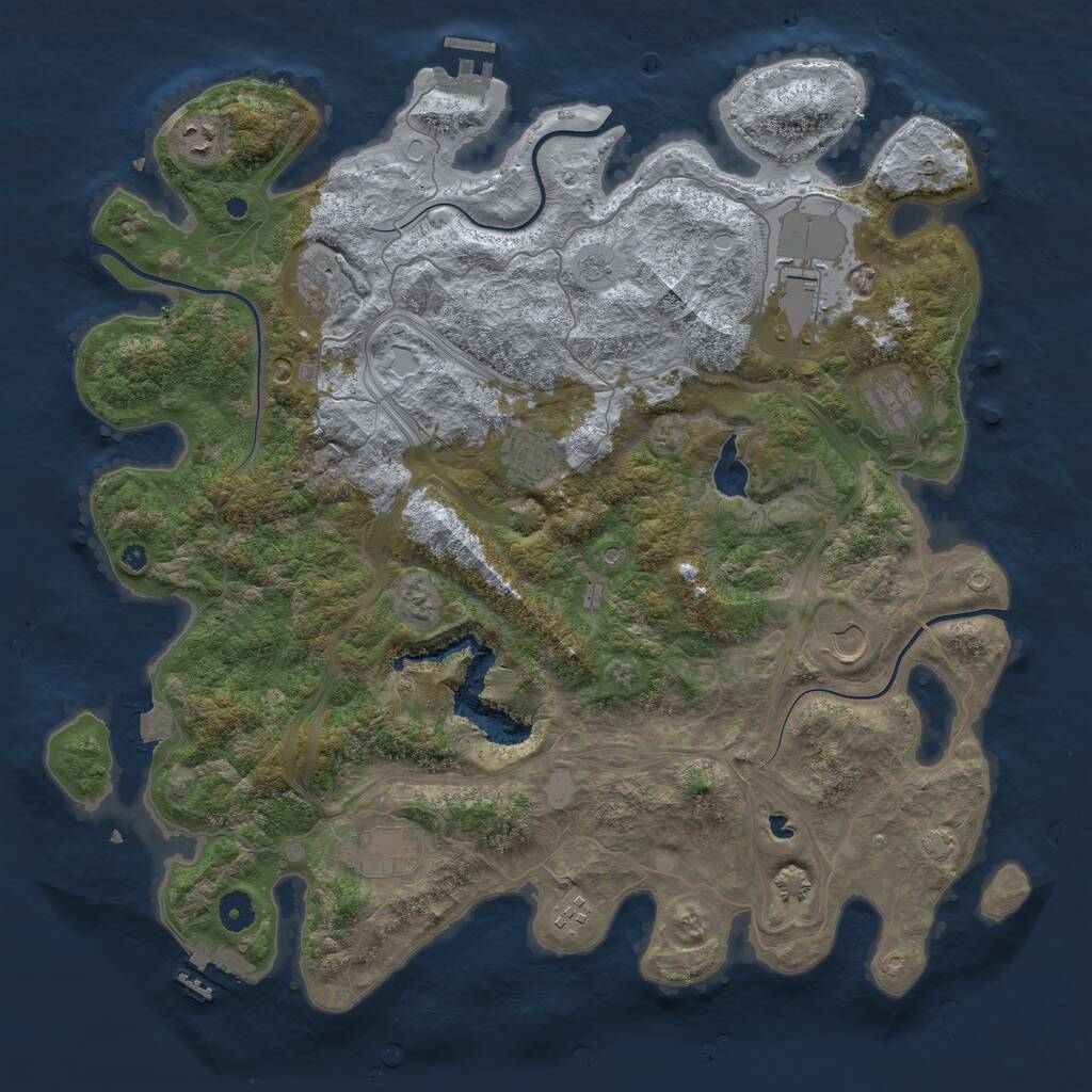 Rust Map: Procedural Map, Size: 4300, Seed: 190024, 14 Monuments