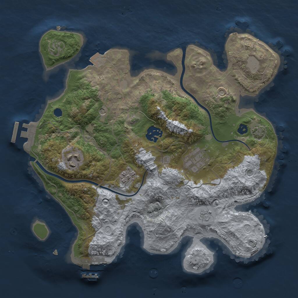 Rust Map: Procedural Map, Size: 2860, Seed: 50000, 10 Monuments