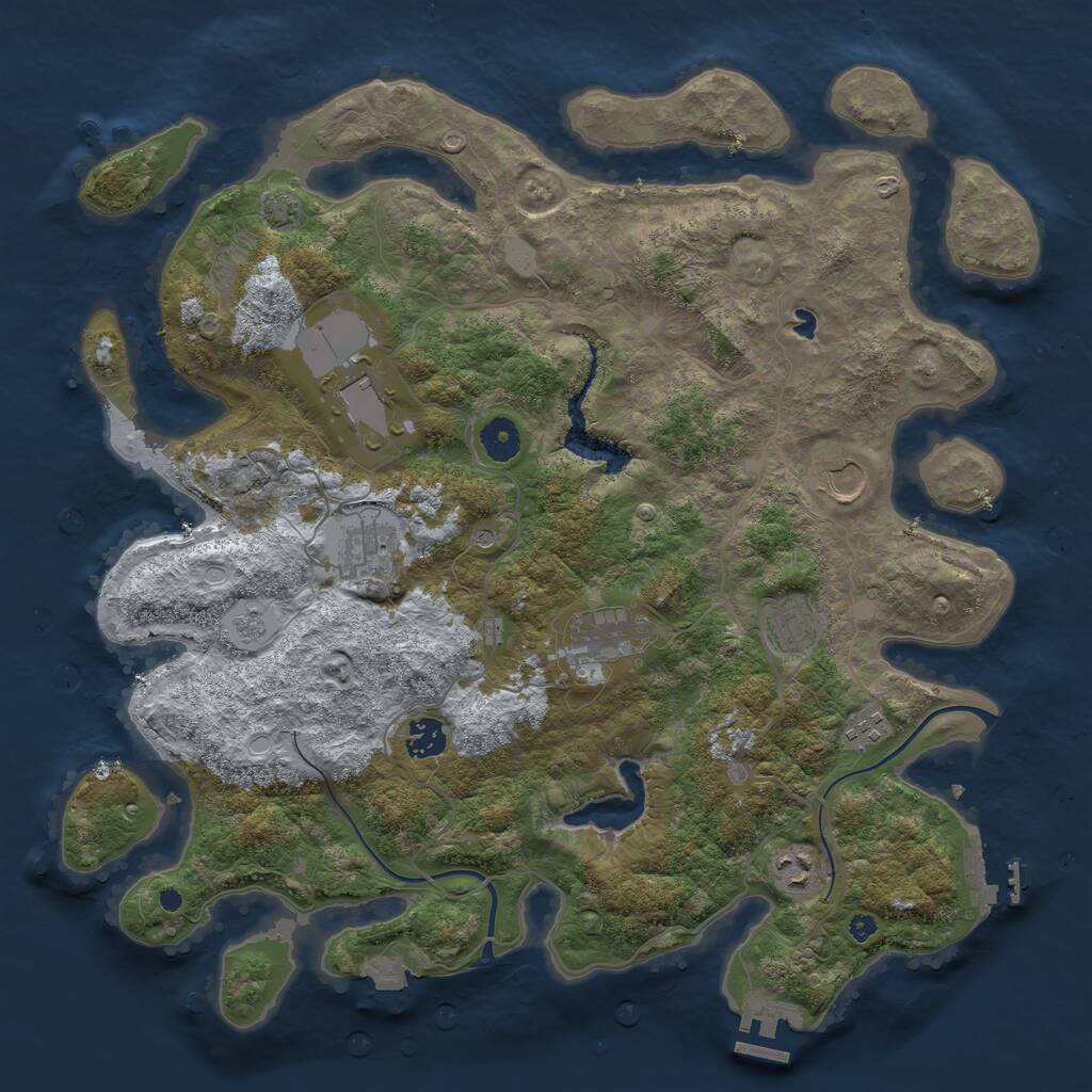 Rust Map: Procedural Map, Size: 4000, Seed: 1971655541, 16 Monuments