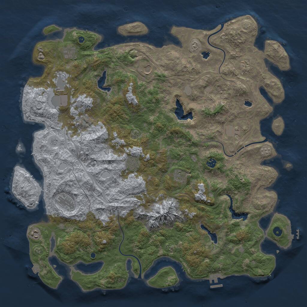 Rust Map: Procedural Map, Size: 5000, Seed: 2508525, 19 Monuments