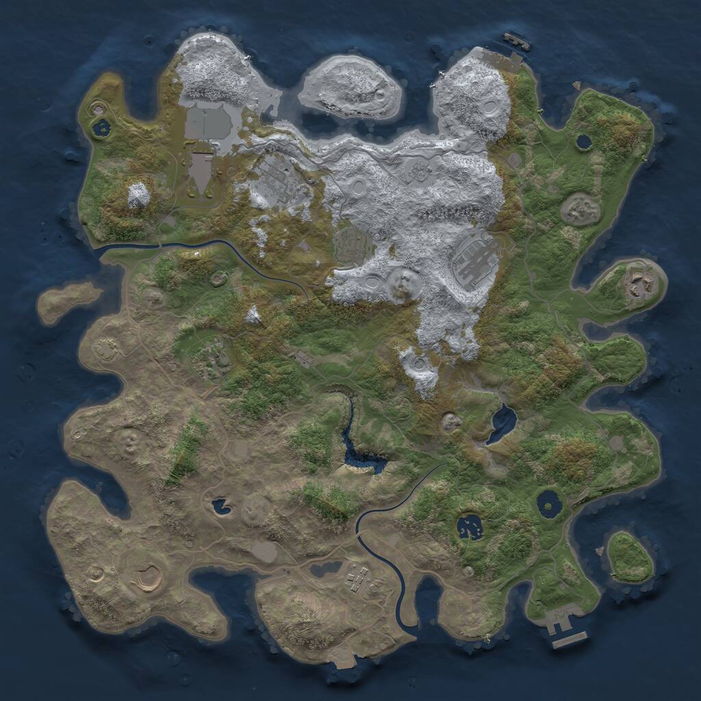 Rust Map: Procedural Map, Size: 4000, Seed: 1322108425, 15 Monuments